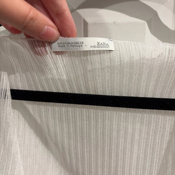 Zara White Sheer Blouse - Picture 2 of 5